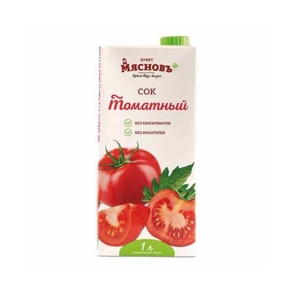 

Сок МясновЪ БУФЕТ томатный с мякотью прямого отжима 0,75 л