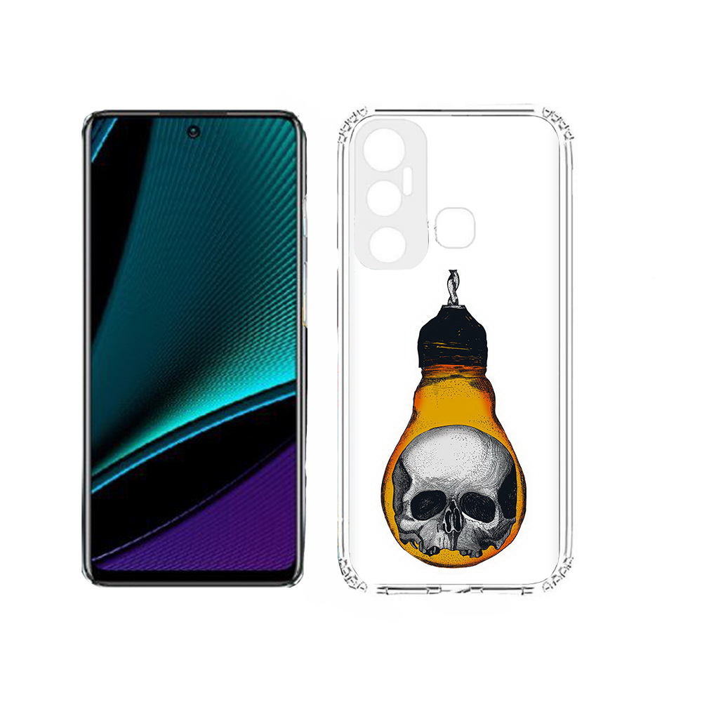 Чехол MyPads Tocco для Infinix Hot 11s череп в лампочке