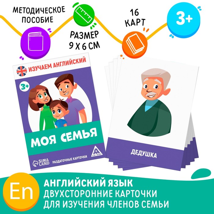 

Раздаточные карточки «Изучаем английский. Моя семья», 3+