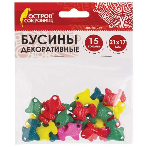 

Бусины для творчества ОСТРОВ СОКРОВИЩ "Рыбки", 21х17 мм, арт. 661229 - (5 наборов)