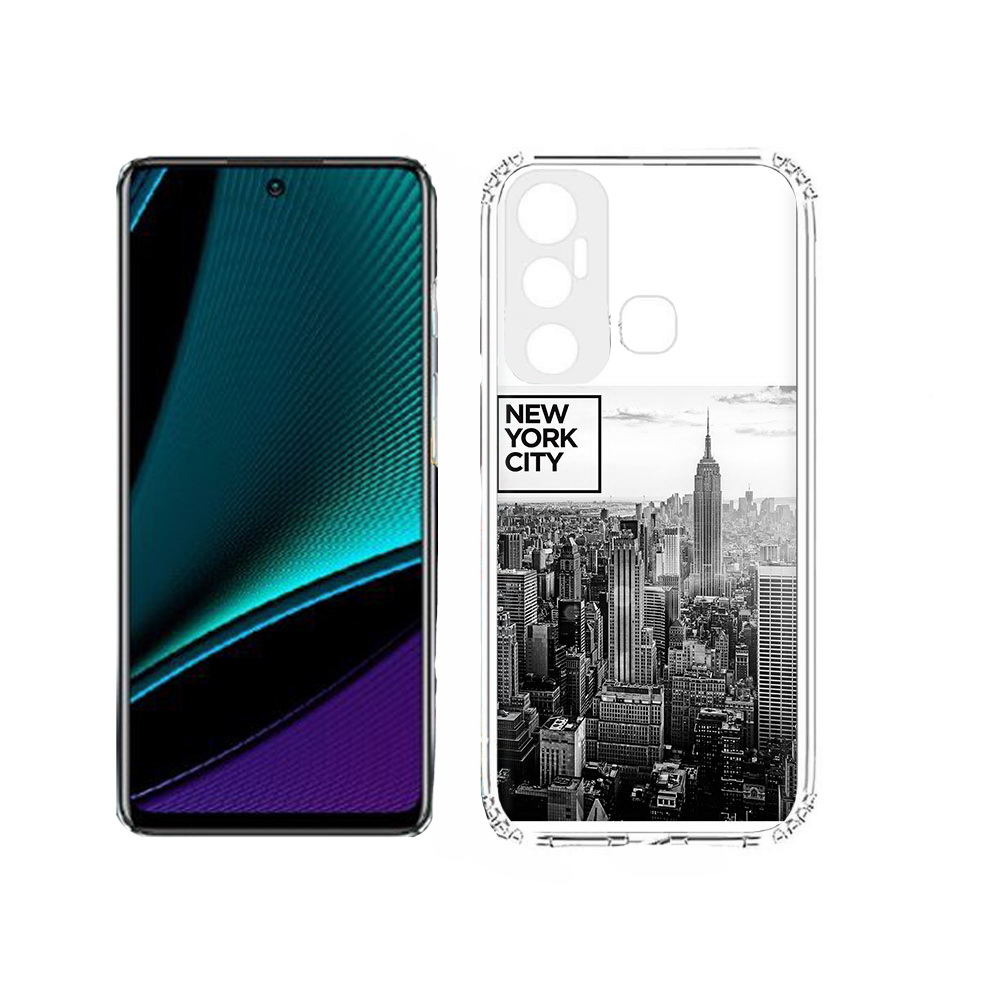 

Чехол MyPads Tocco для Infinix Hot 11s черно белый ньюерк, Прозрачный, Tocco