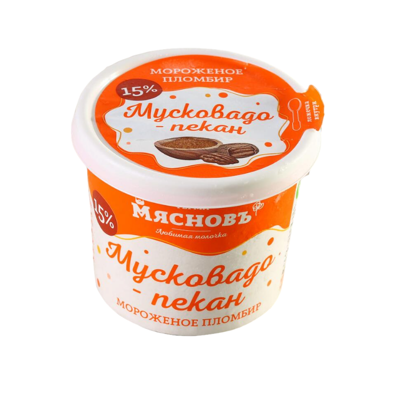

Мороженое пломбир МясновЪ ФЕРМА мусковадо-пекан 15% 75 г
