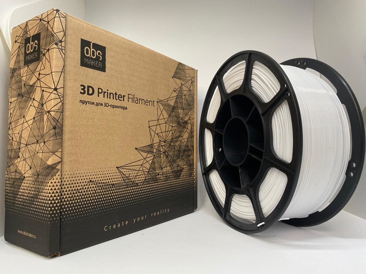 

Пластик для 3D-принтера ABS Maker PETG, белый, 1.75мм, 1кг, PETG