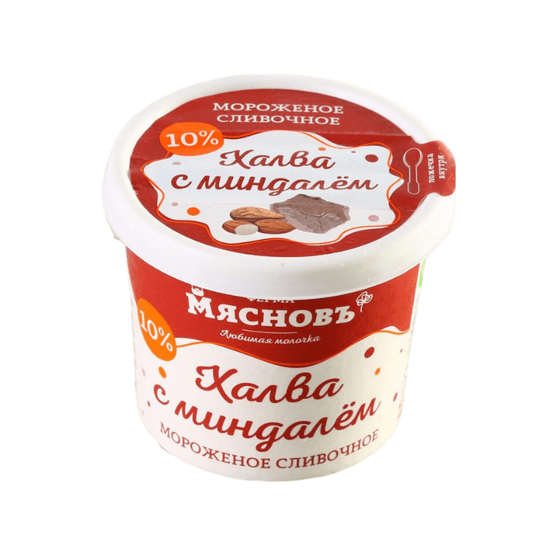 

Мороженое сливочное МясновЪ ФЕРМА халва с миндалем 10% 75 г