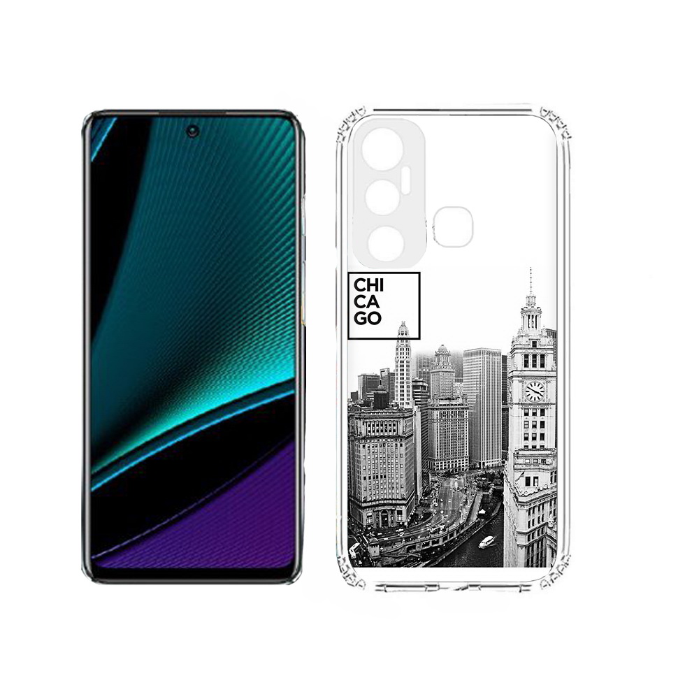 

Чехол MyPads Tocco для Infinix Hot 11s черно белый чикаго, Прозрачный, Tocco