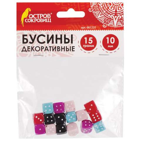 

Бусины для творчества ОСТРОВ СОКРОВИЩ "Кубики", 10 мм, арт. 661231 - (5 наборов)