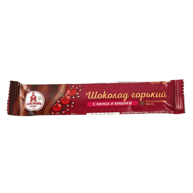 

Шоколад МясновЪ БУФЕТ горький с киноа и вишней 30 г