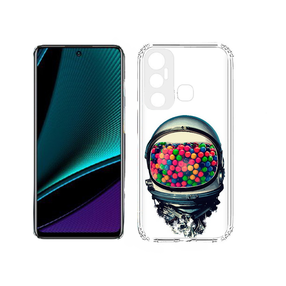

Чехол MyPads Tocco для Infinix Hot 11s шлем космонавта, Прозрачный, Tocco