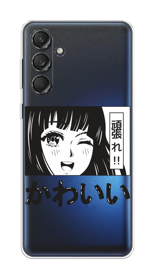 

Чехол на Samsung Galaxy M55 "Cute anime girl", Черный;серый;прозрачный;белый, 2109650-1