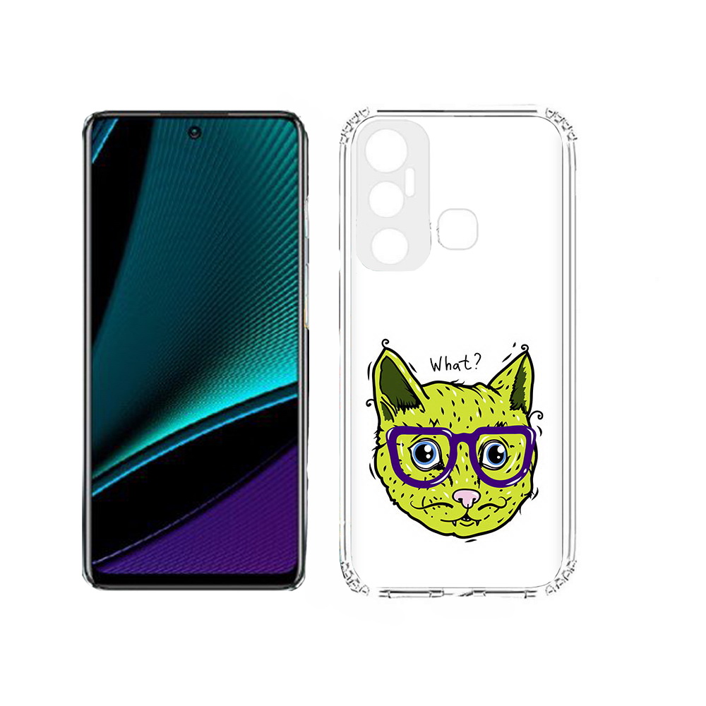 

Чехол MyPads Tocco для Infinix Hot 11s Зеленый кот, Прозрачный, Tocco