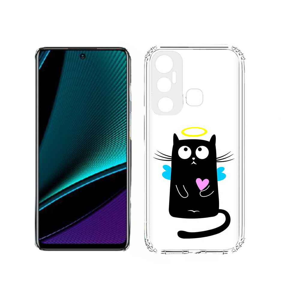 

Чехол MyPads Tocco для Infinix Hot 11s Кот ангелок, Прозрачный, Tocco