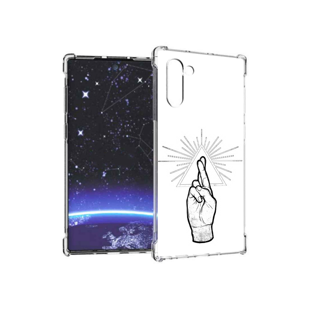 

Чехол MyPads Tocco для Samsung Galaxy Note 10 черно белая рука (PT135782.511.681), Прозрачный, Tocco