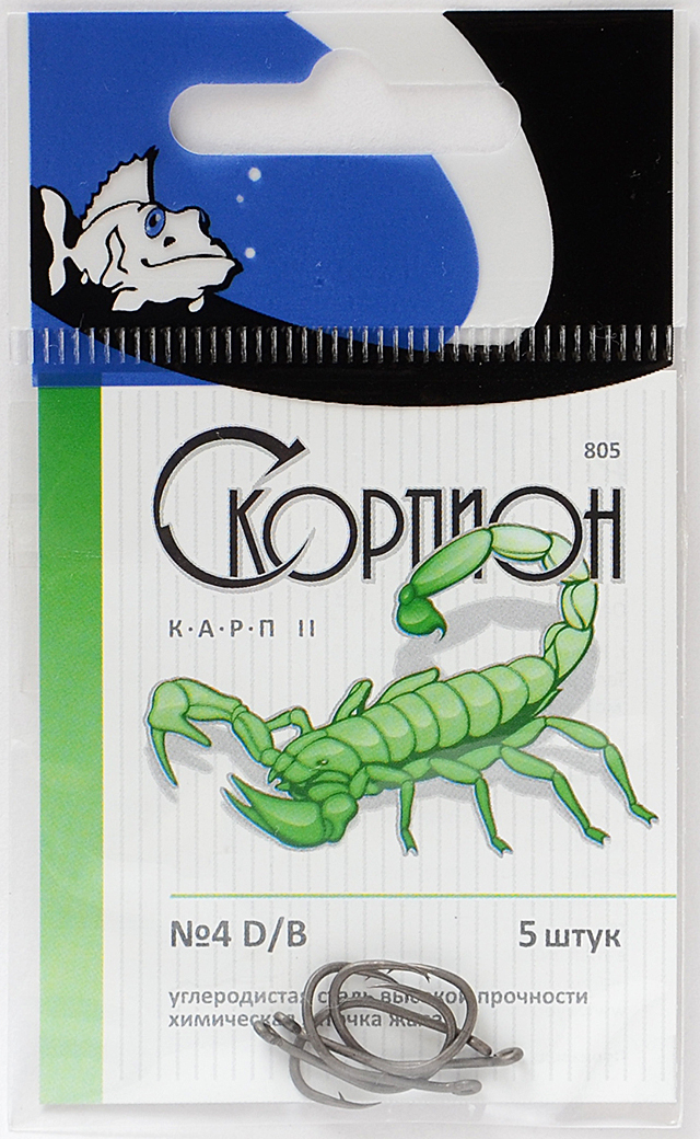 

Одинарные крючки Wide Gape классические №4, оголовок с колечком, прямое острие, с бородкой, Черный, Карп II