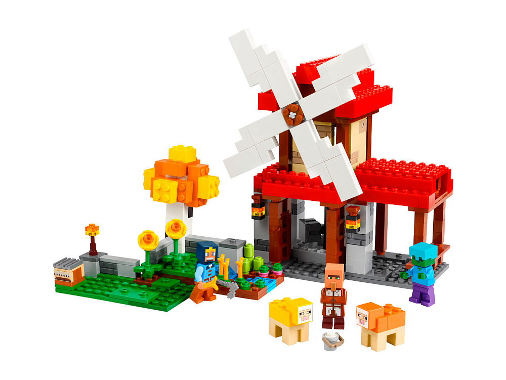

Конструктор LEGO Minecraft Ферма с ветряной мельницей, 462 детали, 21262, 21262