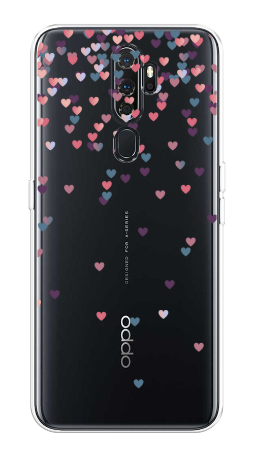

Чехол на Oppo A5 "Посыпка сердечки", Розовый;фиолетовый, 251350-3