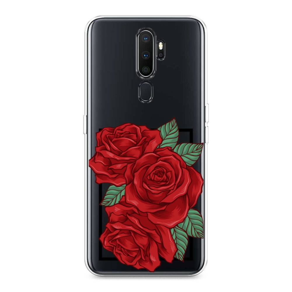 

Чехол на Oppo A5 "Три алые розы", Красный, 251350-2