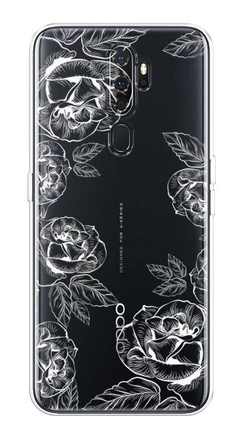 

Чехол на Oppo A5 "Розы графика", Черный;серый, 251350-2