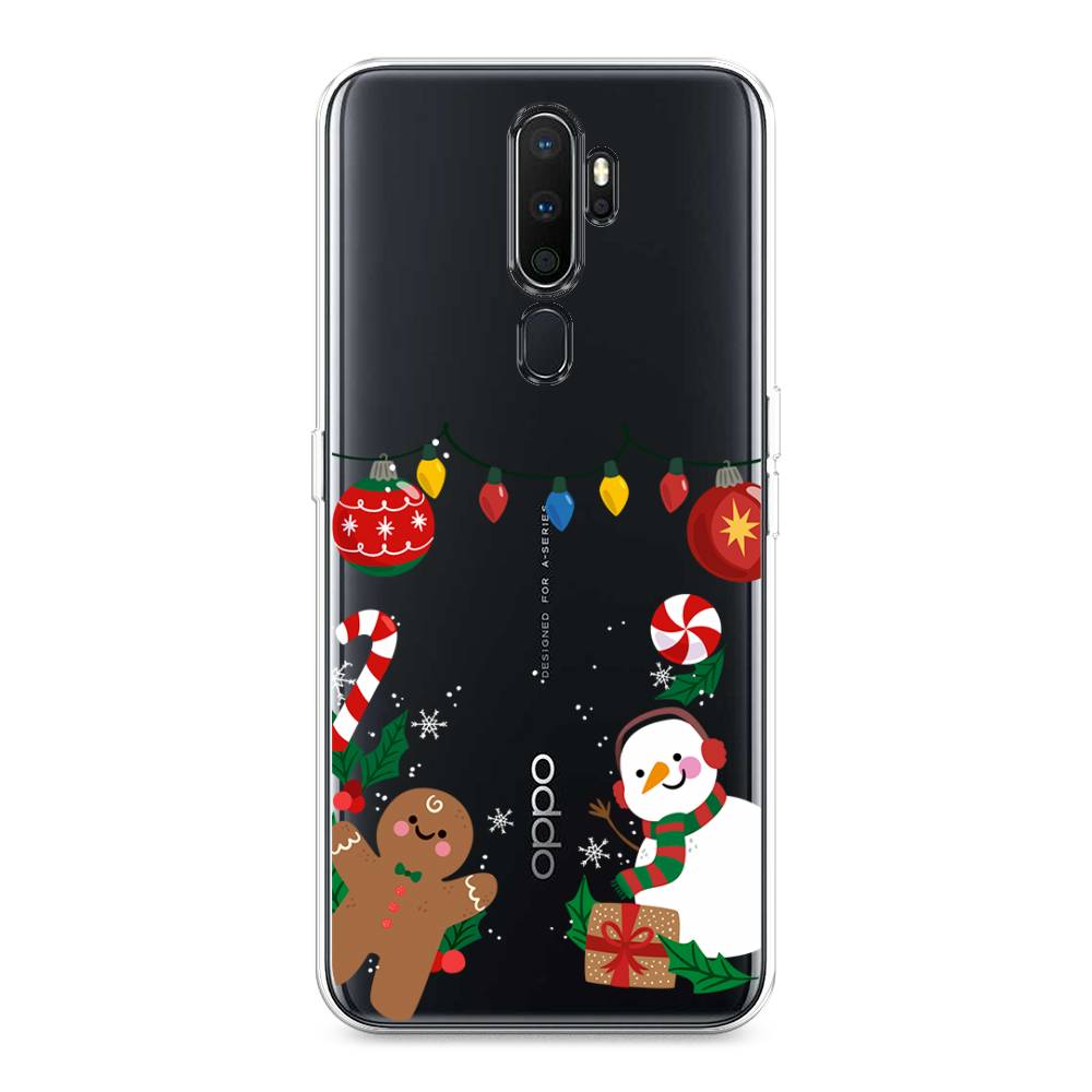 

Чехол на Oppo A5 "Новогоднее настроение", Коричневый;красный;зеленый, 251350-5