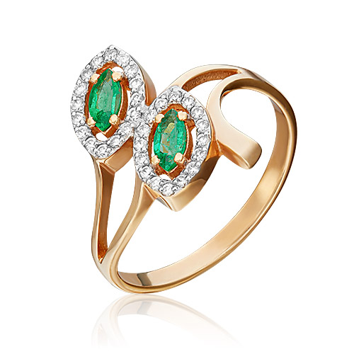 

Кольцо из золота р. 16,5 PLATINA jewelry 01-0127-00-106-1110-30, бриллиант\изумруд, 01-0127-00-106-1110-30