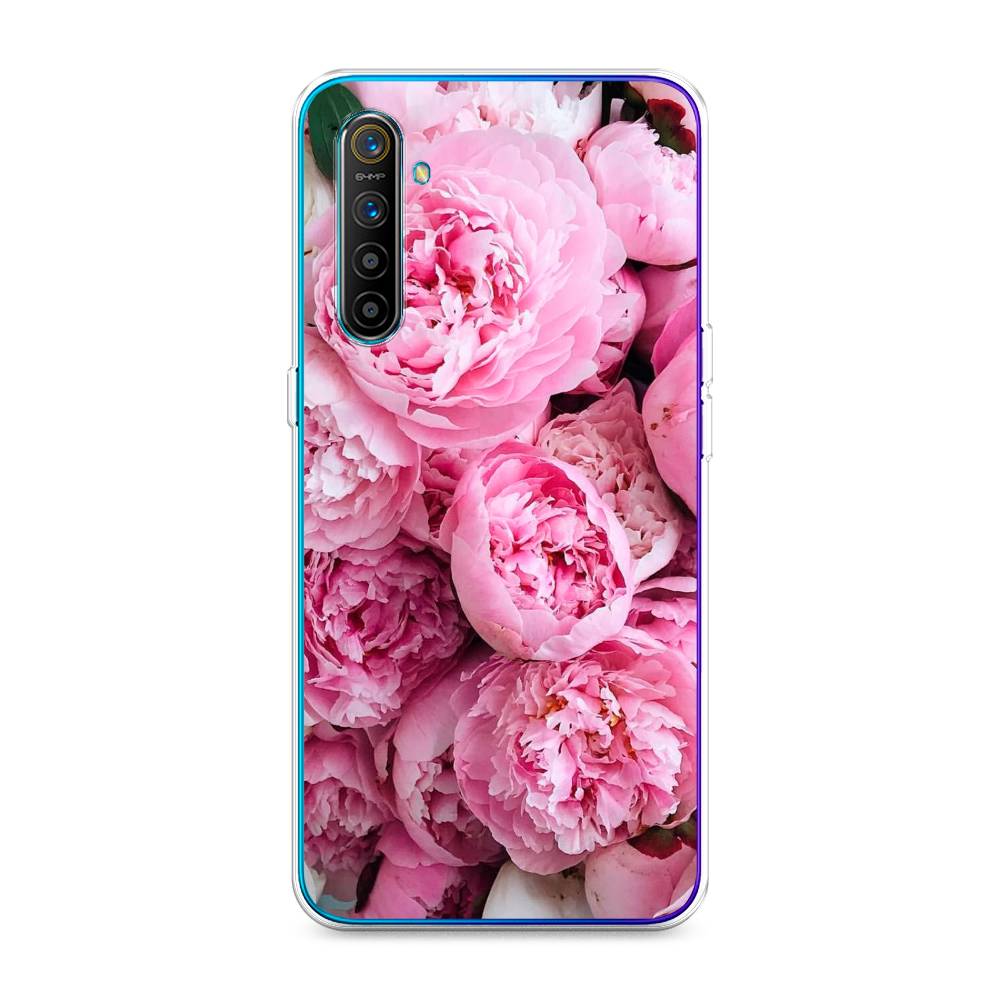 

Чехол на Realme XT "Розовые пионы", Бежевый;розовый, 251450-2
