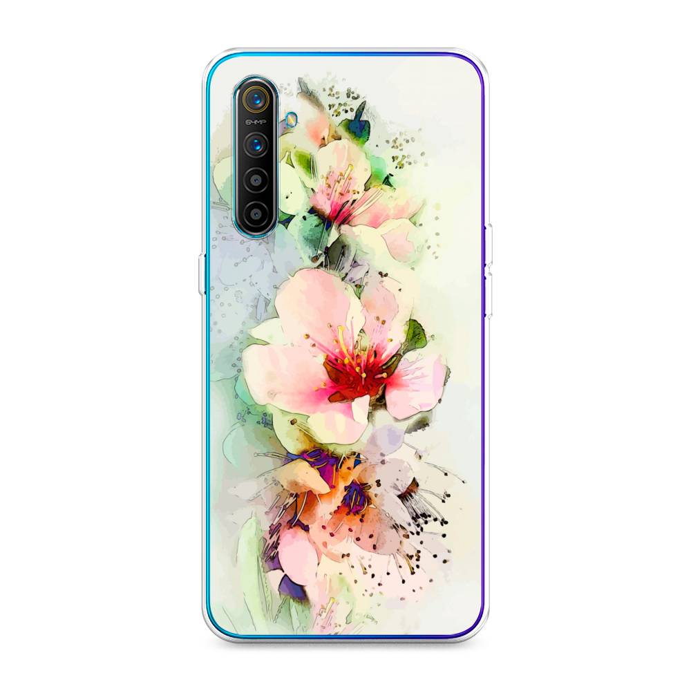 

Чехол на Realme XT "Нежные цветы", Зеленый;розовый, 251450-2
