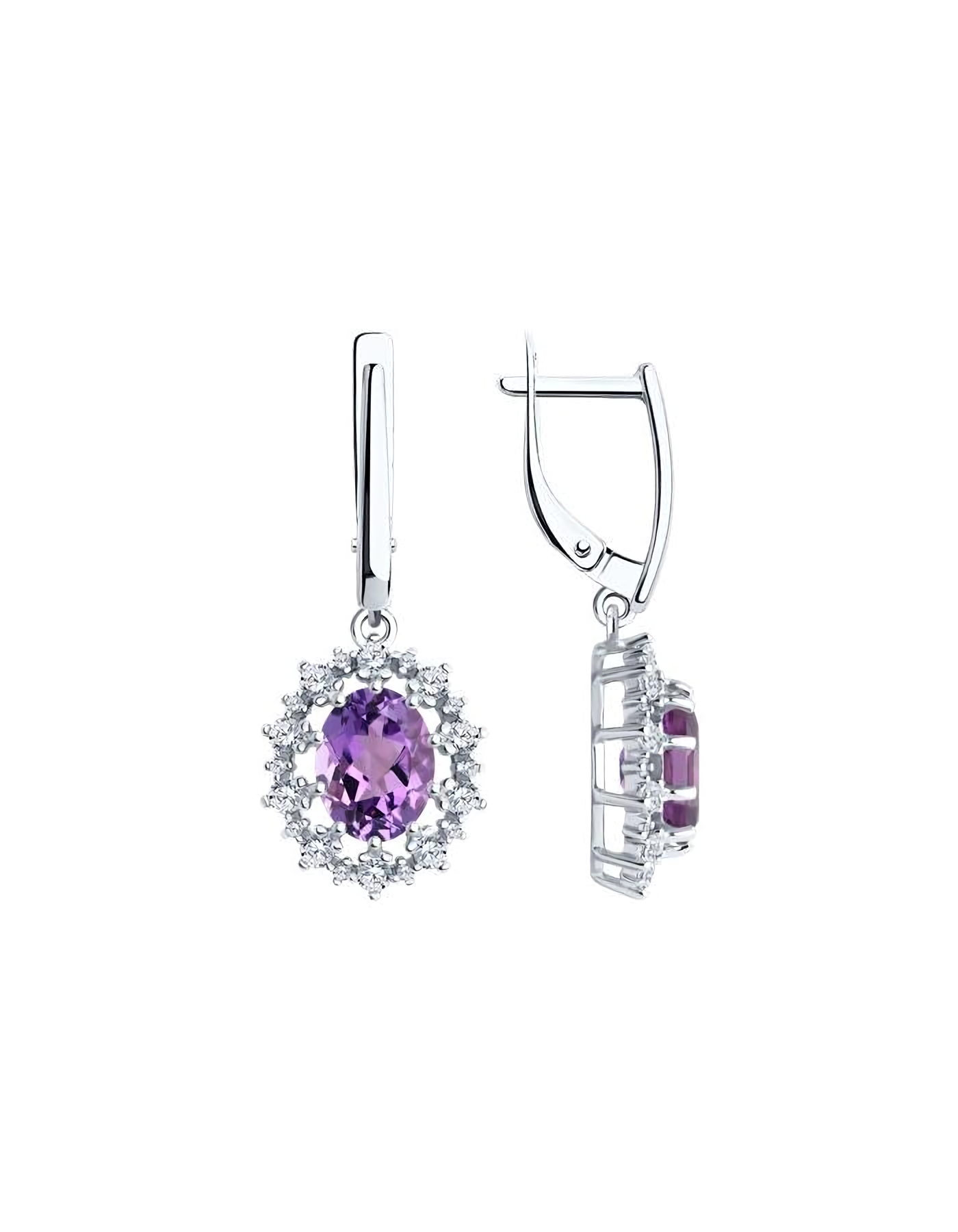 

Серьги из серебра TEO MAORI 894-321-02042-3, аметист, 894-321-02042-3