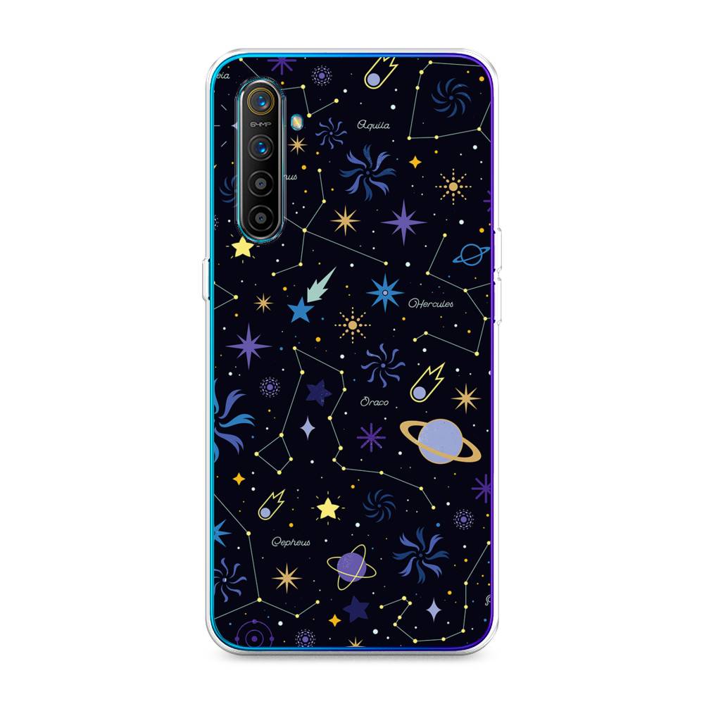 

Чехол на Realme XT "Цветной космос", Желтый, 251450-2