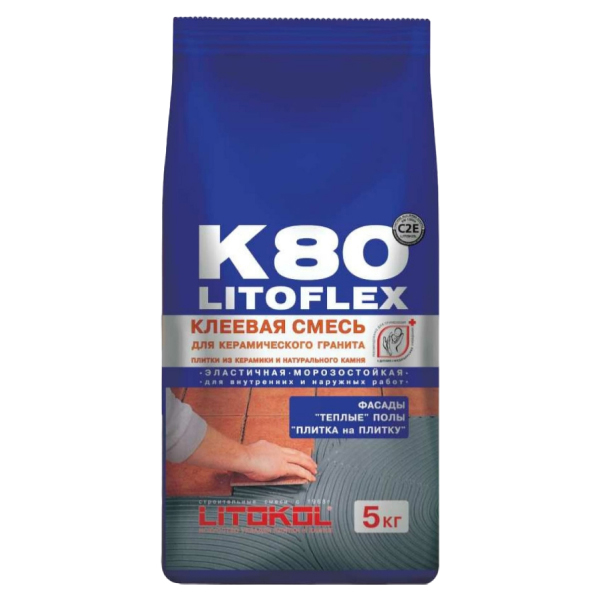 Клей LITOKOL LitoFlex K80-клеевая смесь (5kg Al.bag) 75100004