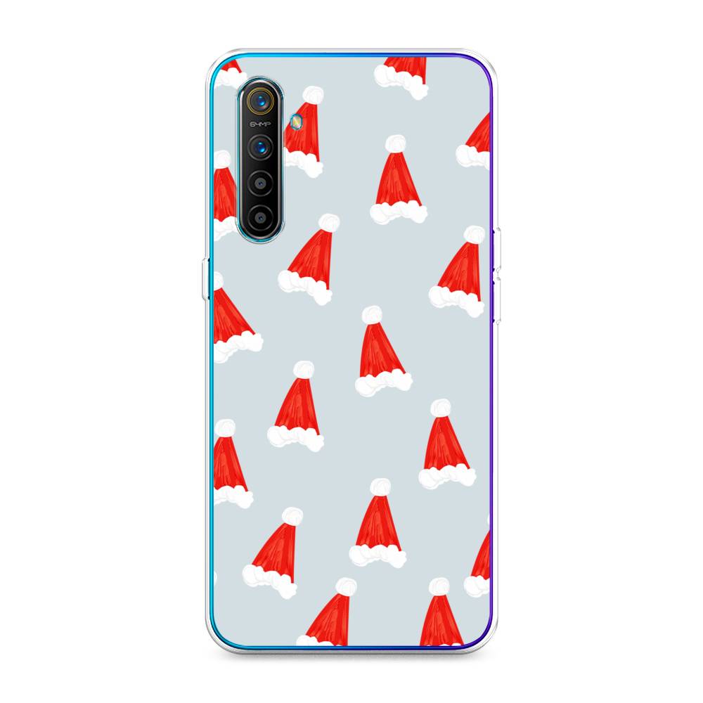 

Чехол на Realme XT "Новогодние шапочки", Белый;красный;серый, 251450-5