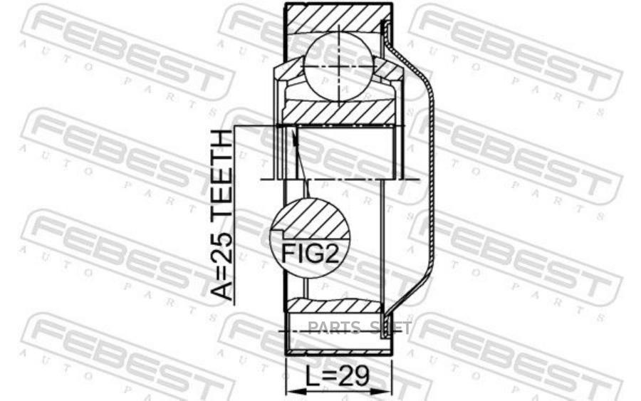 

Шрус карданного вала 25X75.7