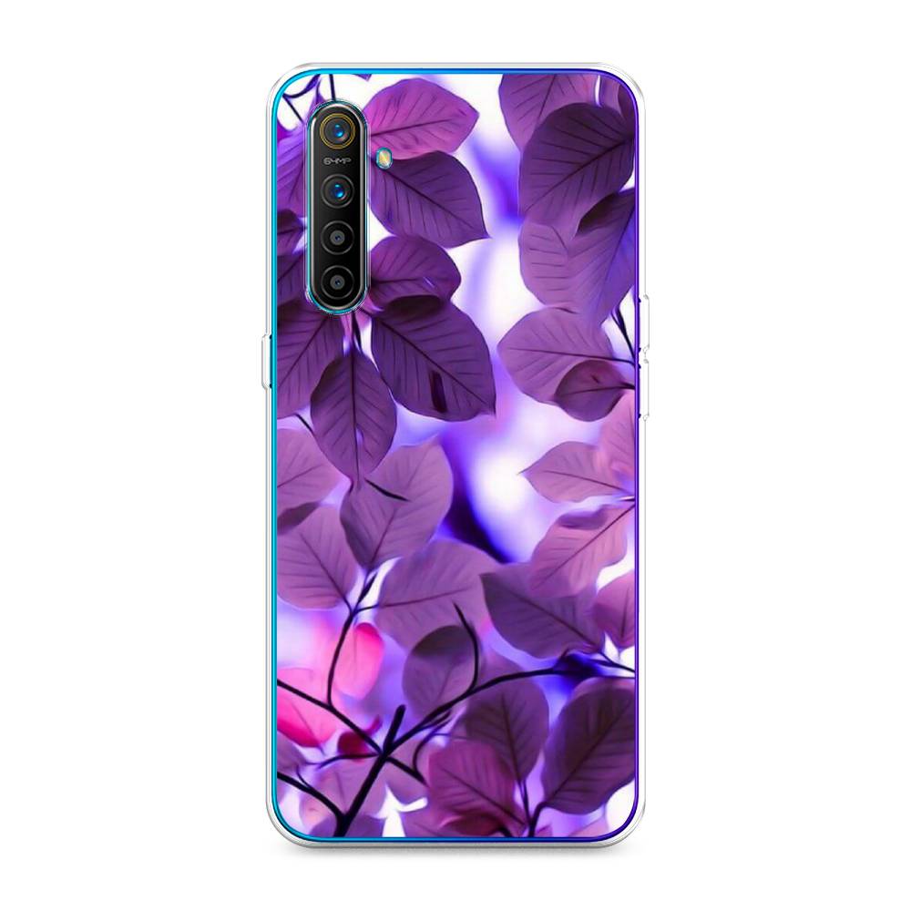 

Чехол на Realme XT "Сиреневые листики", Фиолетовый;голубой, 251450-2