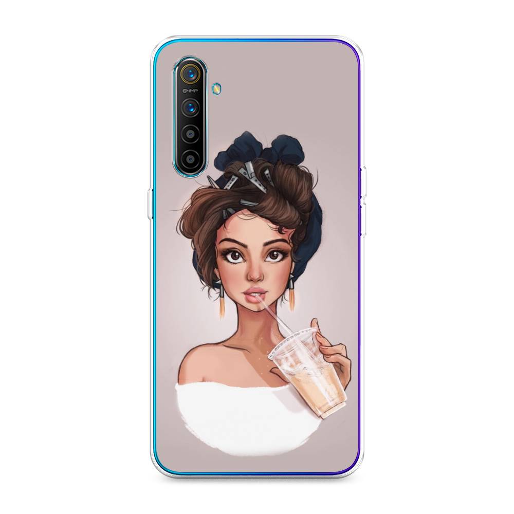

Чехол на Realme XT "Девушка с фраппе", Серый, 251450-6
