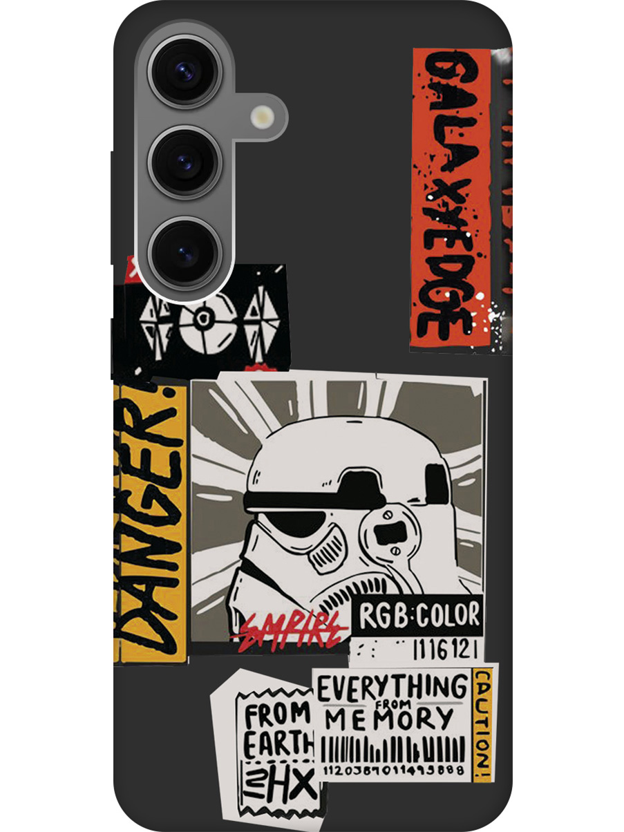 

Чехол на Samsung Galaxy S24 "Stormtrooper Stickers" Soft Touch черный, Черный;белый, 20011914