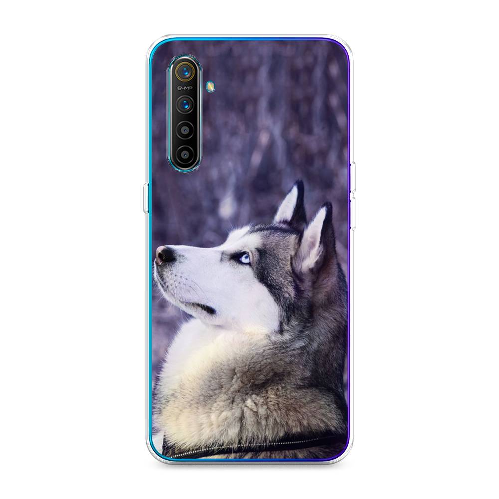 

Чехол на Realme XT "Хаски 1", Фиолетовый;белый, 251450-1