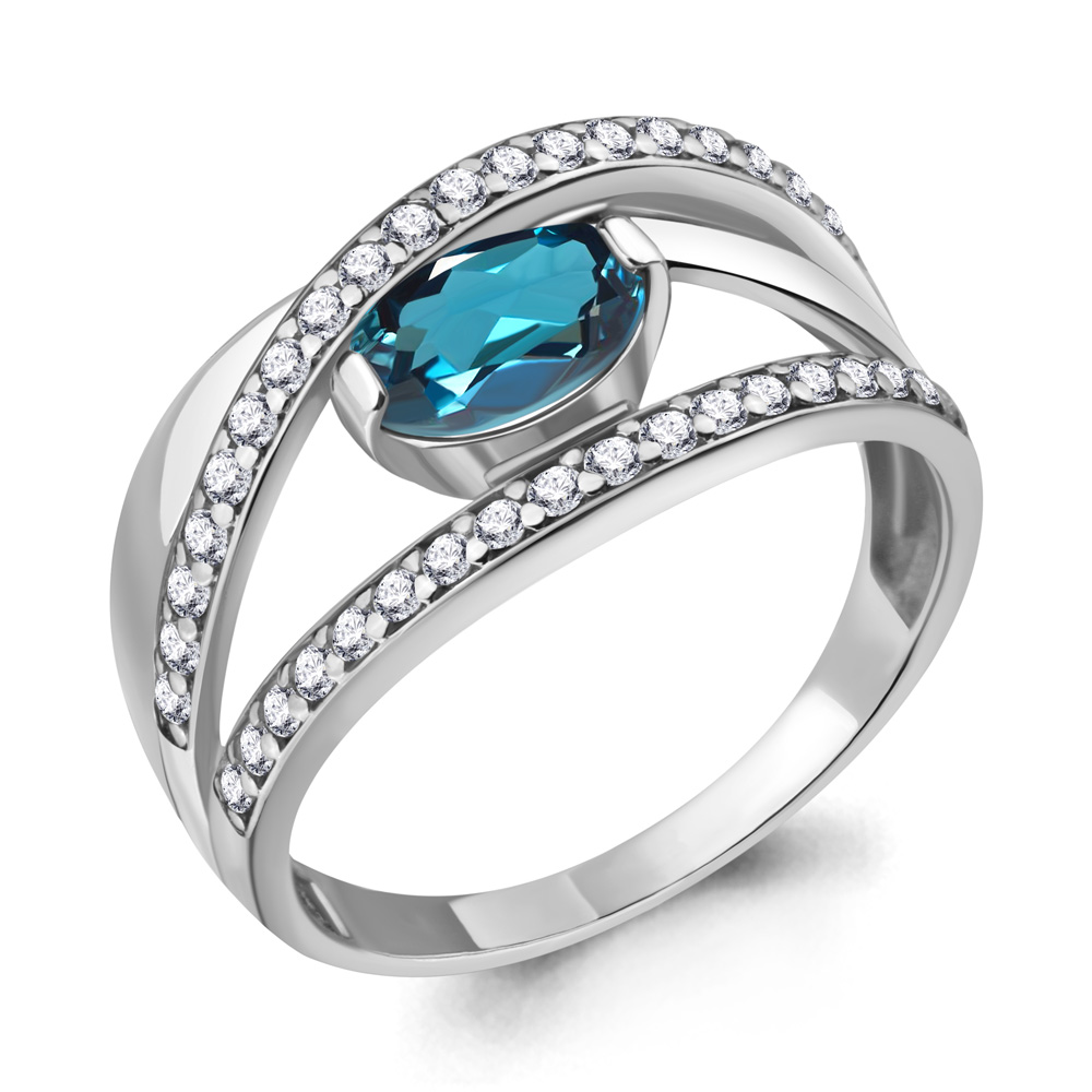 

Кольцо из серебра р. 17 AQUAMARINE 6937608А_925_р, 6937608А_925_р