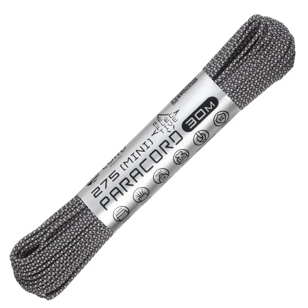 

Паракорд 275 Cord 30м SuperReflective (black snake), Белый;черный, 275 Cord 30м SuperReflective black snake