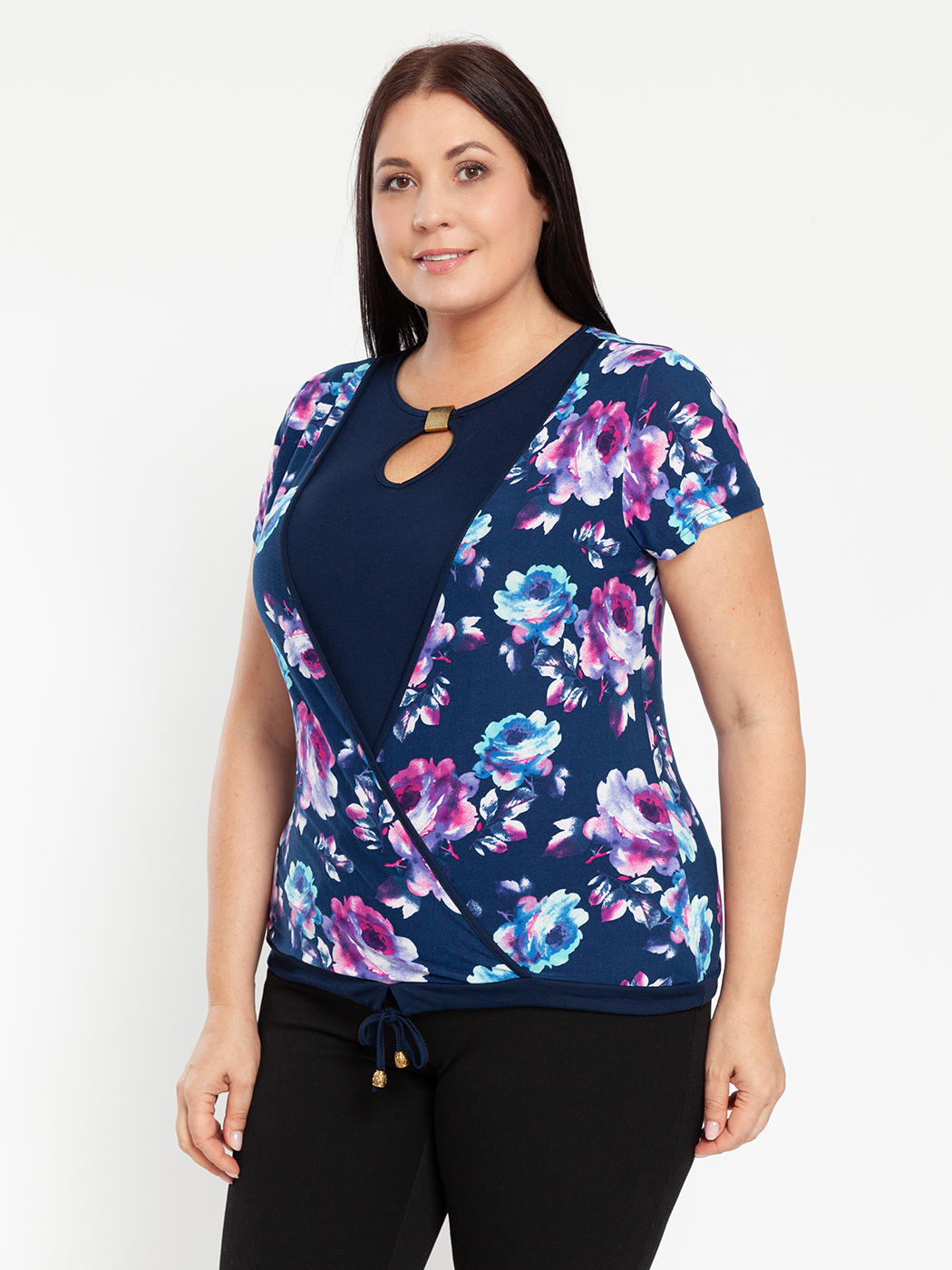 

Футболка женская Magic Lady cl7076 синяя 54 RU, Синий, cl7076