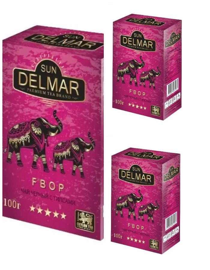 Чай черный Sun Delmar Fbop Типсы, 100 г х 3 шт