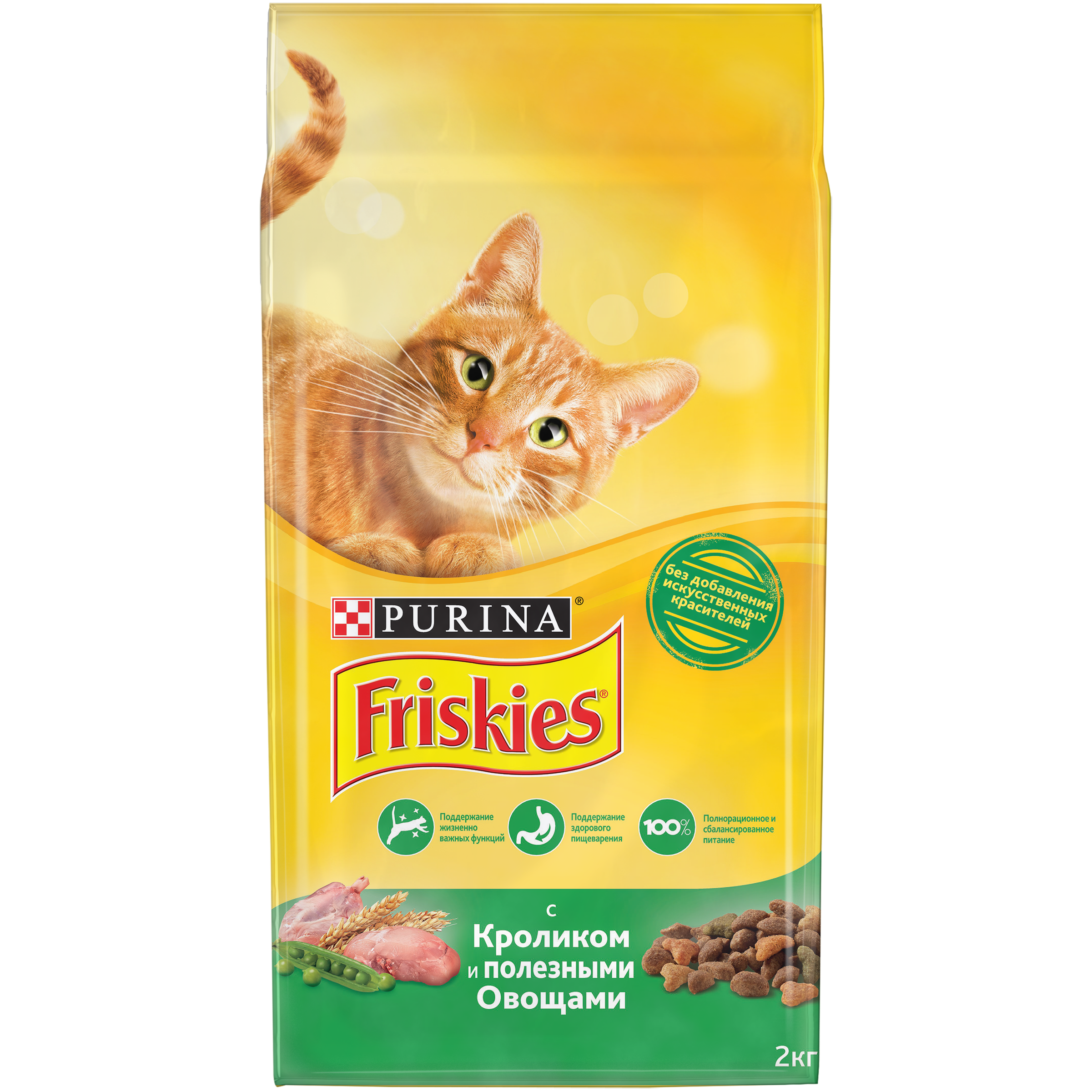 фото Сухой корм для кошек friskies, с кроликом и полезными овощами, 2кг