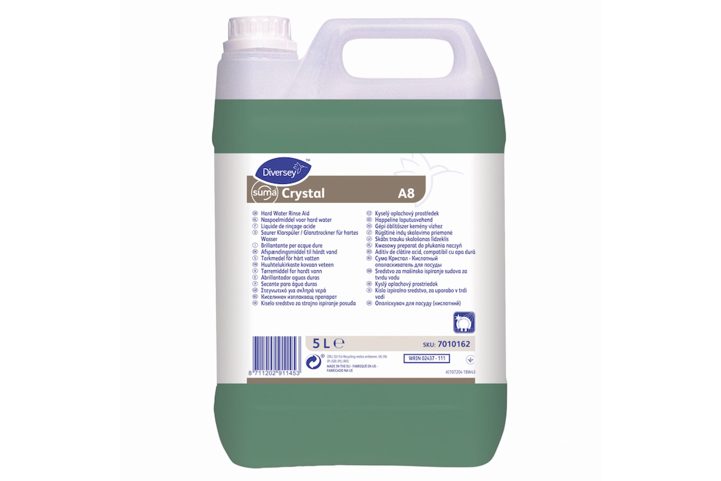

Diversey Suma Crystal A8 Кислотный ополаскиватель для ПММ, 5 литров 7010162