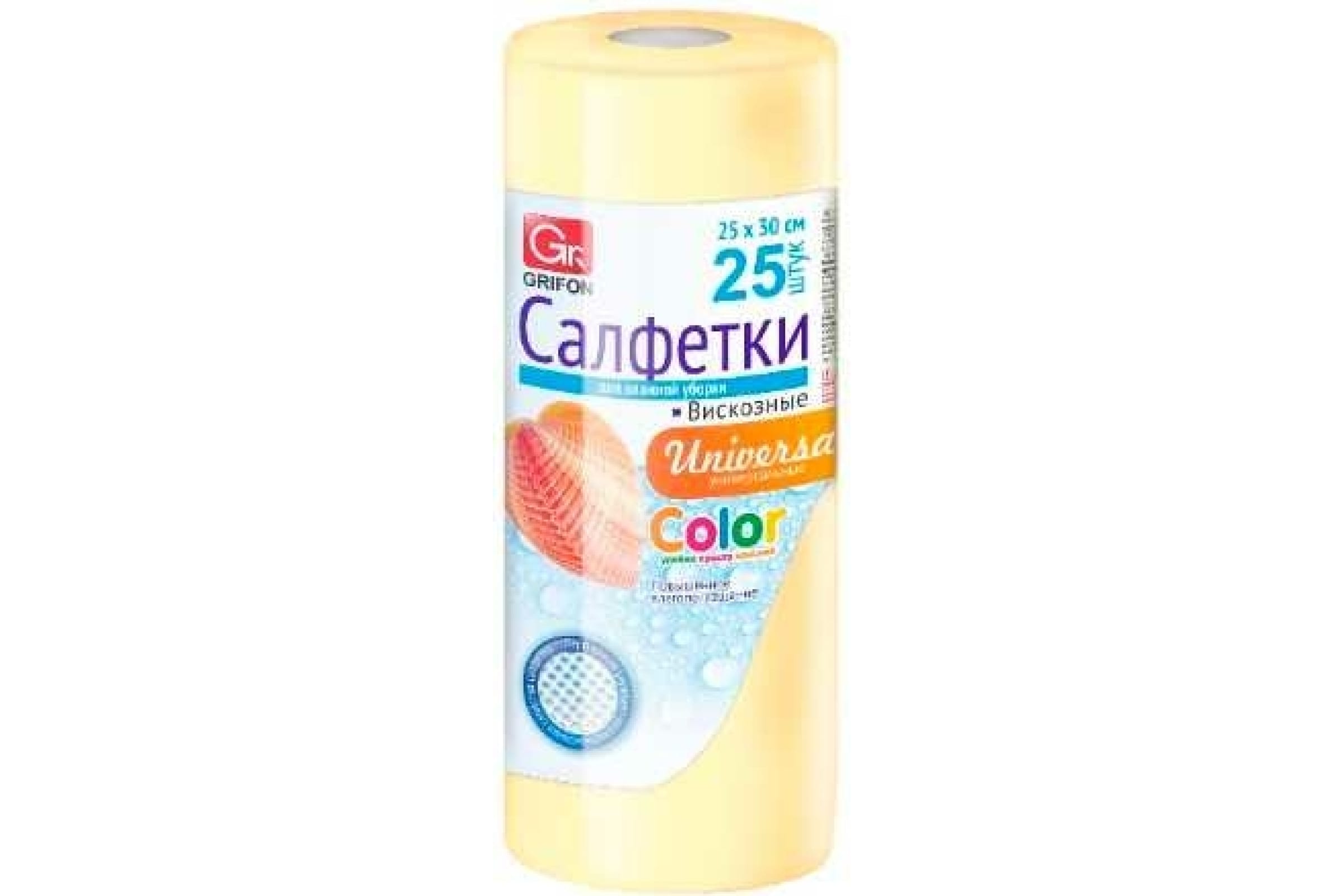 

GRIFON Салфетки перфорированные, вискозные, 25*30 см, 25 шт в рулоне, 900-026