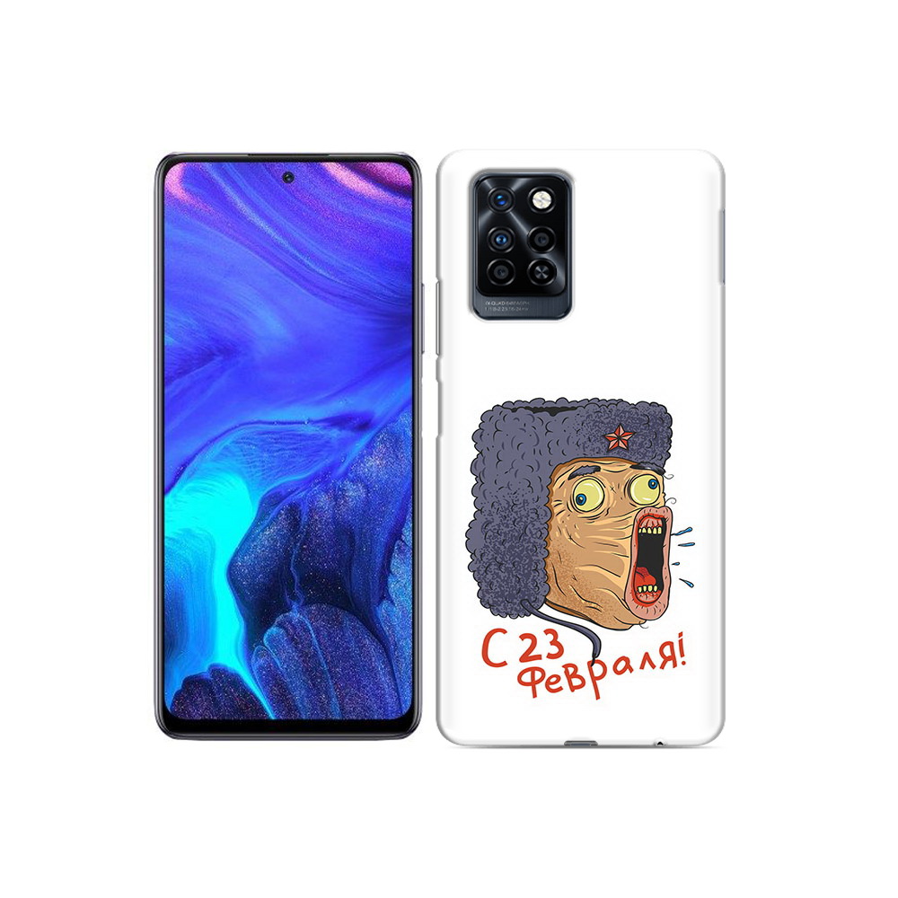 

Чехол MyPads Tocco для Infinix Note 10 Pro 23 февраля смешная эмоция, Прозрачный, Tocco