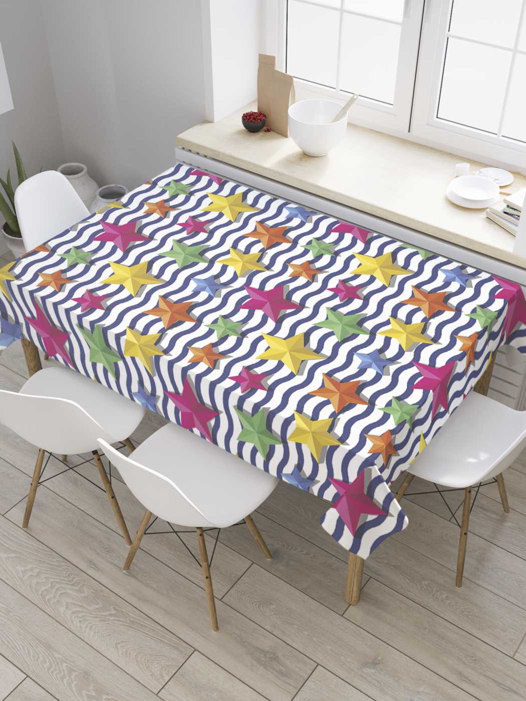 

Скатерть прямоугольная JoyArty "Цветные морские звезды" из сатена, 180x145 см, Зеленый, Цветные морские звезды