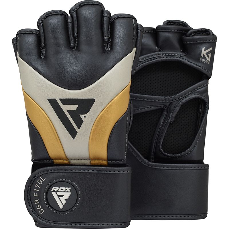 Перчатки для ММА RDX Grappling Gloves AURA T-17 Golden Black M