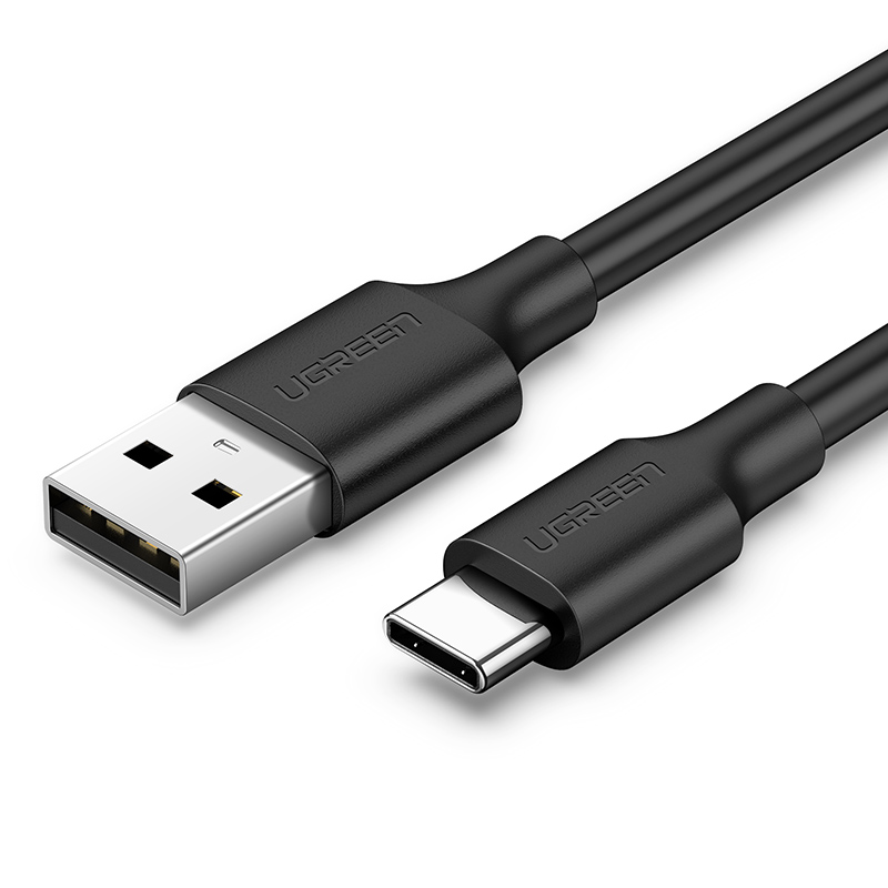 Кабель uGreen US287 (60118) USB-A 2.0 to USB-C Cable Nickel Plating 2м. Черный
