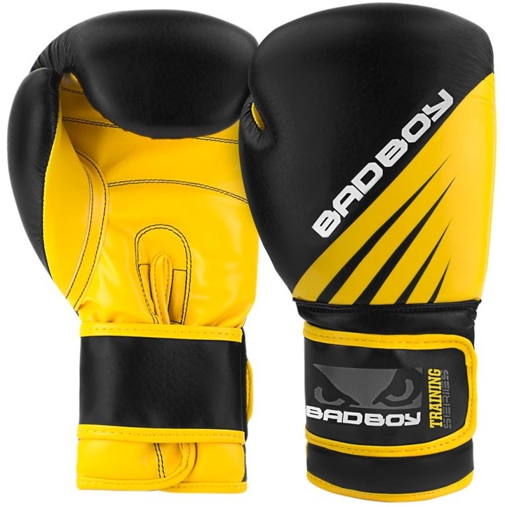 

Боксерские перчатки Bad Boy Training Series Impact Boxing Gloves - Black/Yellow 16 унций, Черный, 5367