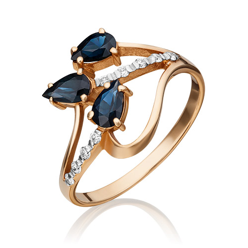 

Кольцо из золота р. 17 PLATINA jewelry 01-0131-00-105-1110-30, сапфир\бриллиант, 01-0131-00-105-1110-30