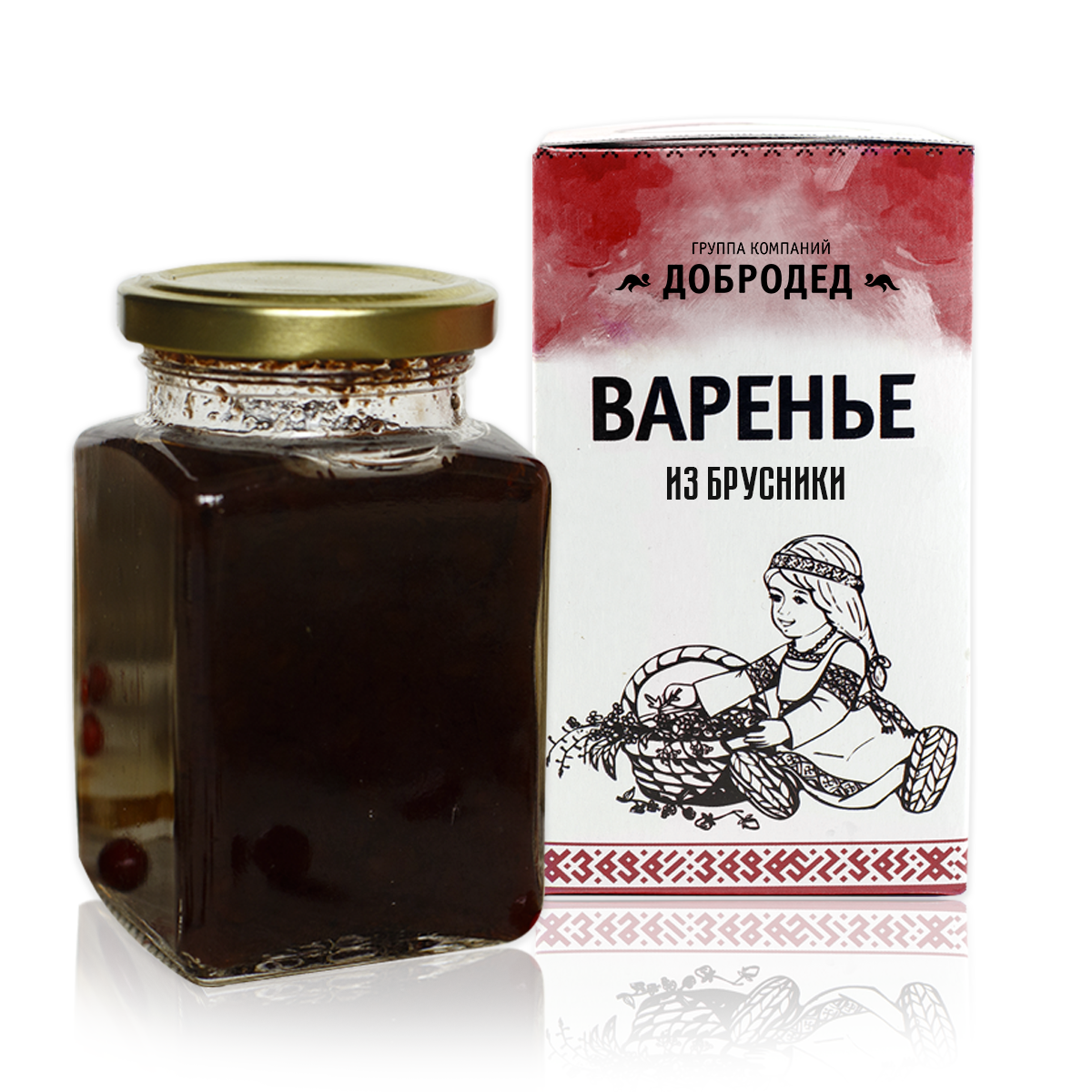 Натуральное варенье брусника ДоброДед, 300 г