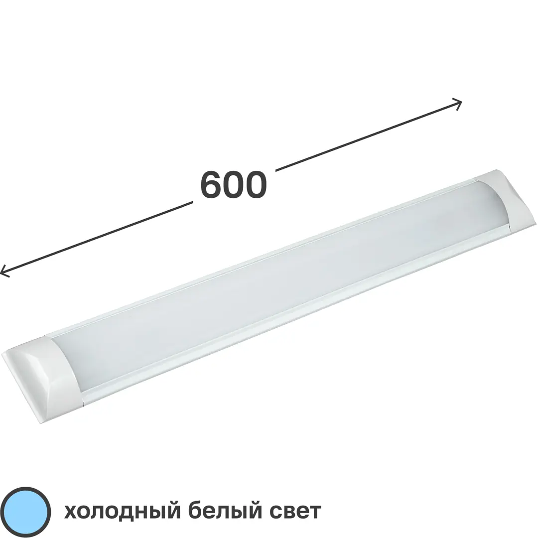 фото Светильник линейный светодиодный iek дбо5005 600 мм 18 вт, холодный белый свет