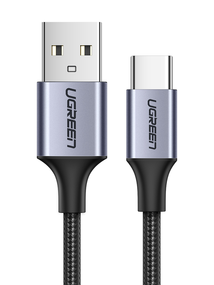 Кабель uGreen US288 (60408) USB-C Male to USB 2.0 Male Cable Aluminum Braid. 3м. Серый